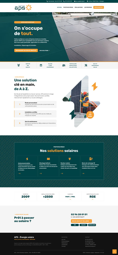 Création sites internet à Loudéac - Armor Panneaux Solaires